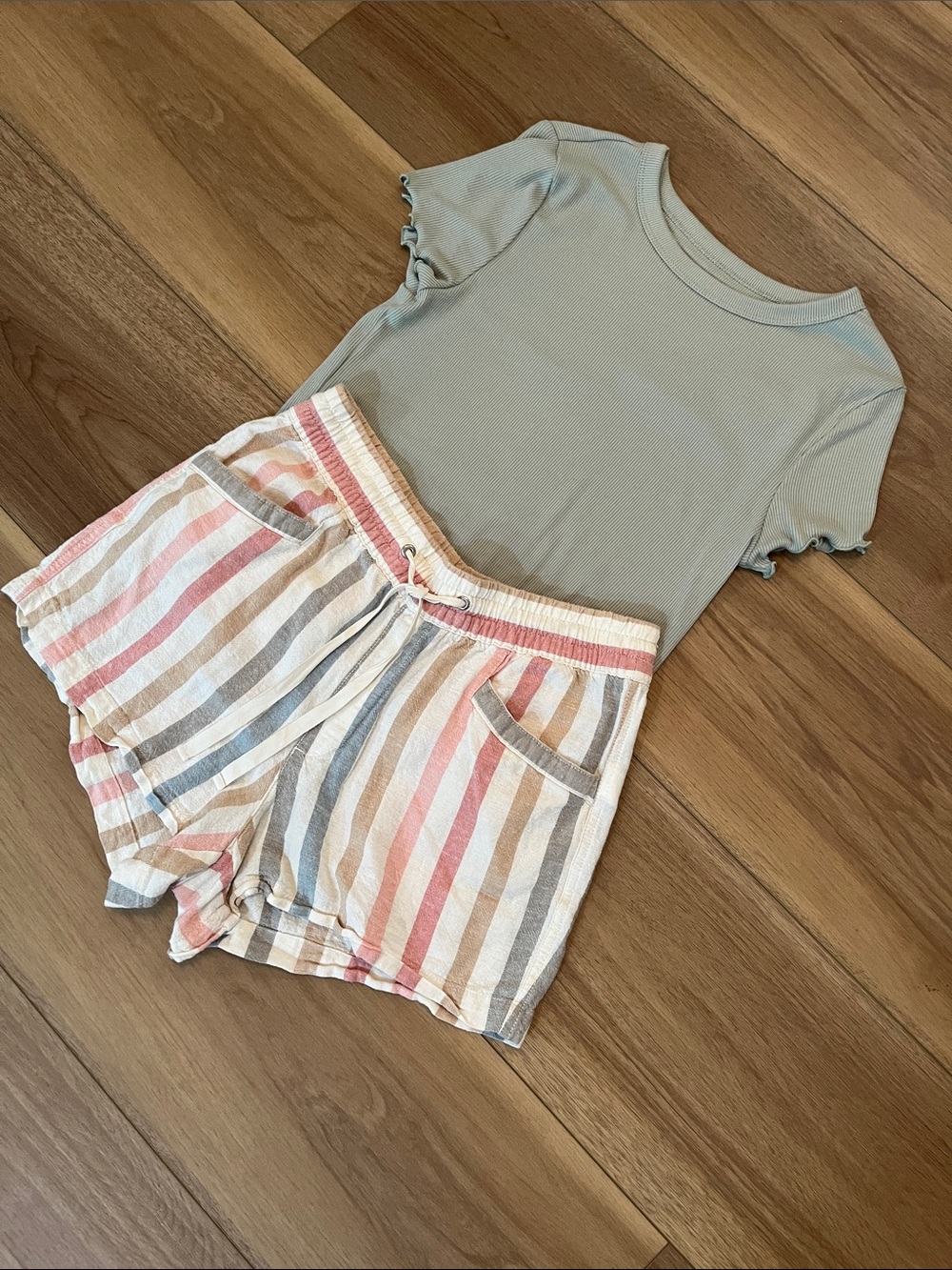GAP Heathered Multi Striped Canvas Shorts